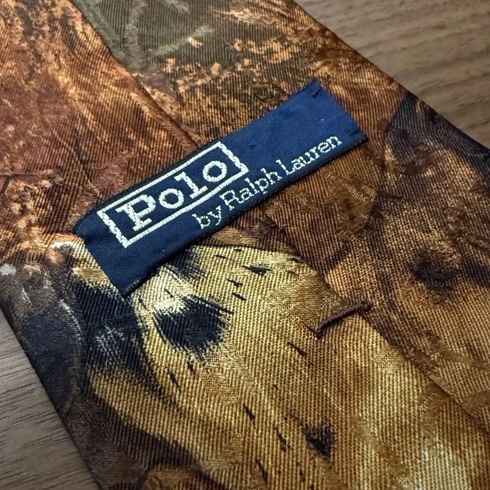 Rare Vintage Polo Ralph Lauren Hunting Dogs Silk Tie Equestrian Hand Made In USA